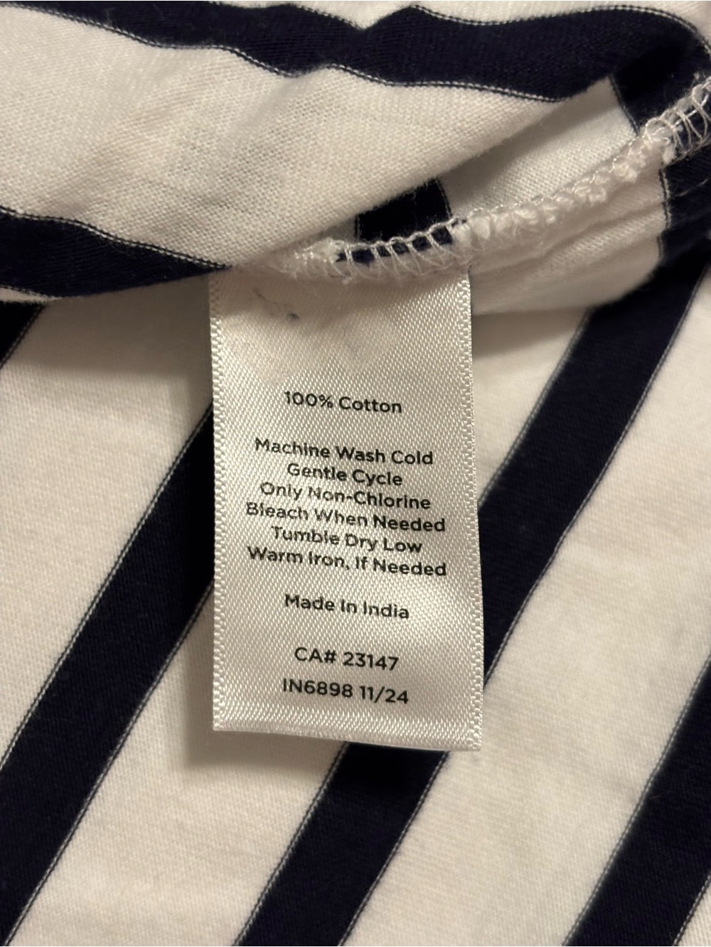 Talbots Plus 2X Black White Striped Cotton Tee Shirt Nautical - Picture 3 of 7